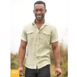 Vendor-unknown Men AMSTERDAM Slim-Fit Short-Sleeve 100% Organic Hemp Shirt