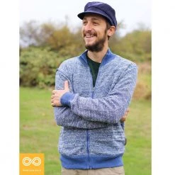 Vendor-unknown Tops UNION SQUARE Zippered 100% Organic Hemp Knit Sweater (Unisex)