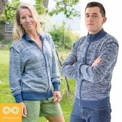 Vendor-unknown Tops UNION SQUARE Zippered 100% Organic Hemp Knit Sweater (Unisex)