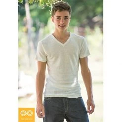 Vendor-unknown Men LUDWIG 100% Organic French Linen V-neck T-Shirt