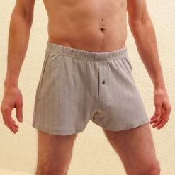 Vendor-unknown SHAUN 100% Organic Cotton Luxury Jacquard Mesh Boxers (Coconut Button)