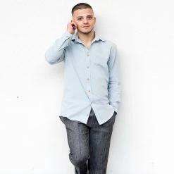 Vendor-unknown PARK PLACE 100% Organic Cotton Long-Sleeve Dress Shirt Men