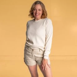 T-Shirts TACOMA 100% Organic Cotton Waffle Knit Long-Sleeve Pullover (USA) (Unisex)