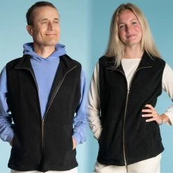 Vendor-unknown Warmwear & Outerwear LAKE TAHOE 100% Organic Cotton Fleece Zippered Vest (2 Pockets) (Unisex)