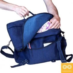 Vendor-unknown ShoesBags&More Evanston Deluxe Hemp Messenger Courier Bag (With Handle & Shoulder Strap)