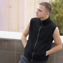 Vendor-unknown Warmwear & Outerwear LAKE TAHOE 100% Organic Cotton Fleece Zippered Vest (2 Pockets) (Unisex)