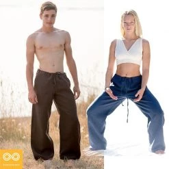 Vendor-unknown YOGI Elastic-free 100% Hemp Yoga Pants (Unisex) Trousers & Jeans